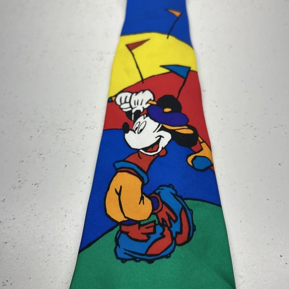 Vintage Mickey & Co Disney Mickey Mouse Golf Tie Balancine Inc‎ 100% Silk